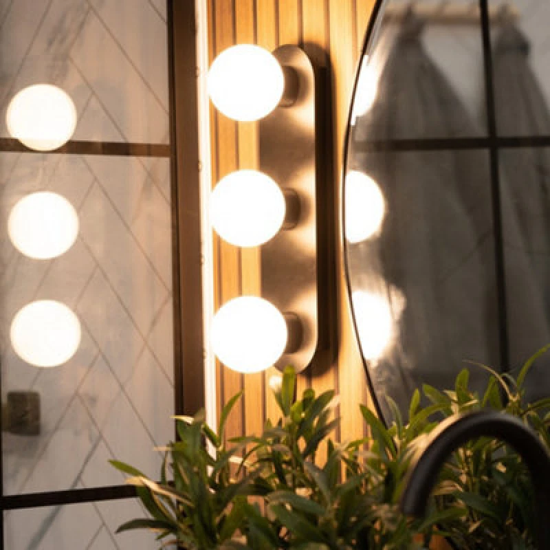 Image of ValueLights ValueLights Orbital 3 Way Bar Opal Glass IP44 Ceiling Light with Cool LED Bulbs in Black One Size Unisex 5059406036743