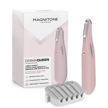 image of Magnitone London DermaQueen Vibra-Sonic Facial Dermaplane - Pink