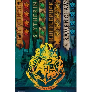 Image of Harry Potter House Flags Maxi Poster