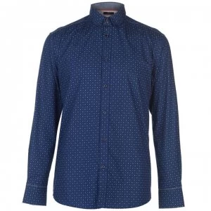 Image of Pierre Cardin Long Sleeve Printed Shirt Mens - Blue AOP