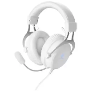 image of Deltaco Gaming GAM-030-W Gaming Over-ear headset Corded (1075100) Stereo White Volume control, Microphone mute