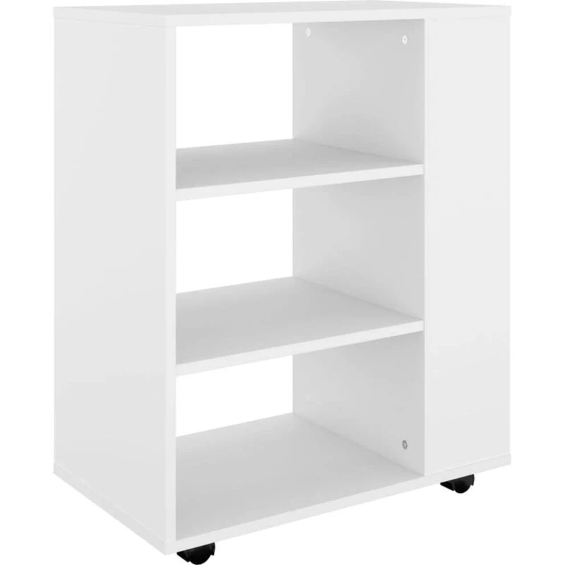 Image of VIDAXL Rolling Cabinet White 60x35x75cm Engineered Wood Vidaxl 8720286609873