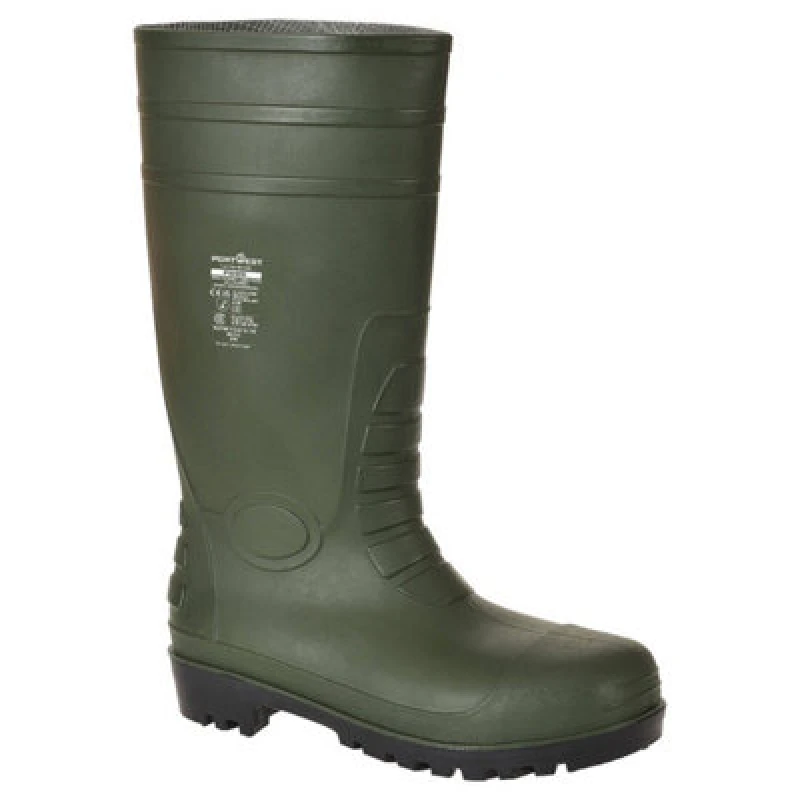 Image of Portwest Total S5 Safety Wellington Boots FW95GNR37 Colour: Green