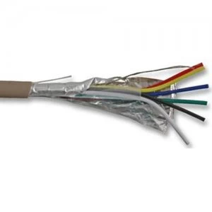 Image of CQR Brown 0.182mm 6 Core 3 Pair Round Professional Screened Copper PVC Intruder Burglar Alarm Security Cable - 1 Meter