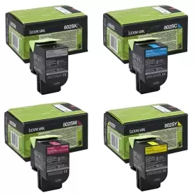 image of Lexmark 802S Return Program 4 Toner Cartridge Multipack (Original)