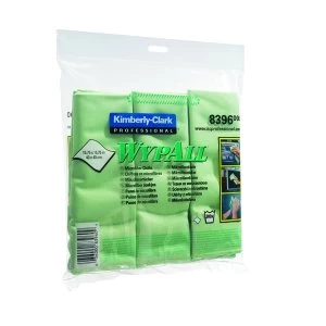 image of Wypall Green Microfibre Cloth Pack of 6 8396