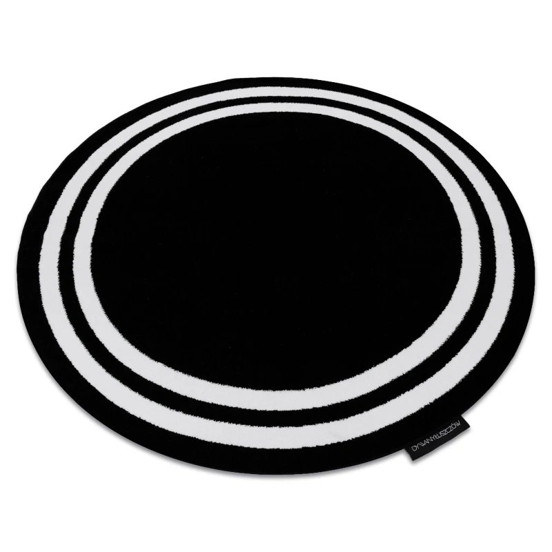 Image of RugsX Hampton Rug in Black Size: 120cm diameter Black Unisex 120cm diameter