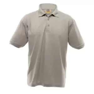 image of UCC 50/50 Mens Heavyweight Plain Pique Short Sleeve Polo Shirt (2XL) (Heather Grey)