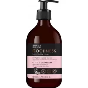 image of Baylis & Harding Goodness Rose & Geranium Natural Hand Wash 500ml