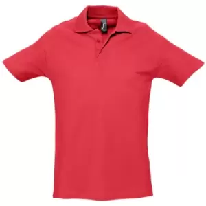 Image of SOLS Mens Spring II Short Sleeve Heavyweight Polo Shirt (4XL) (Red)