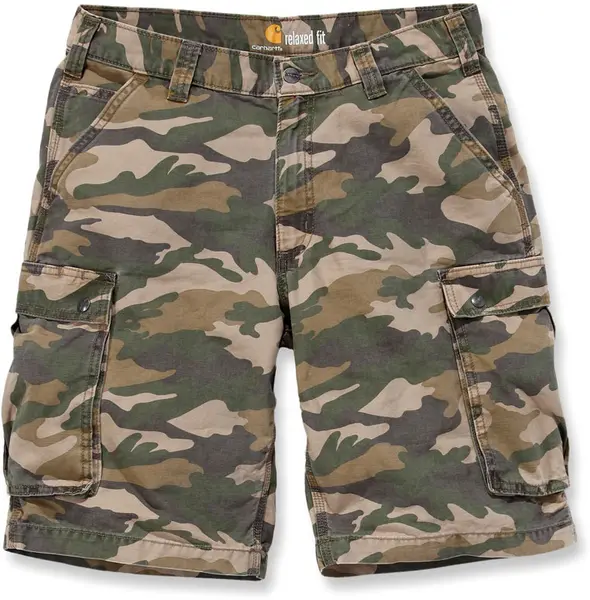 Image of Carhartt Rugged Cargo Camo Shorts, green-brown, Size 30