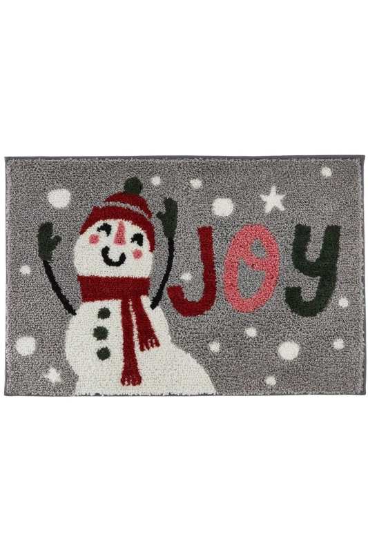 Image of Fusion 'Snowman' Tufted Bath Mat Grey