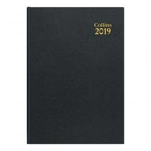 Image of Collins 44 A4 2019 Desk Diary Day to Page Black Ref 44 Blk 2019 44 Blk