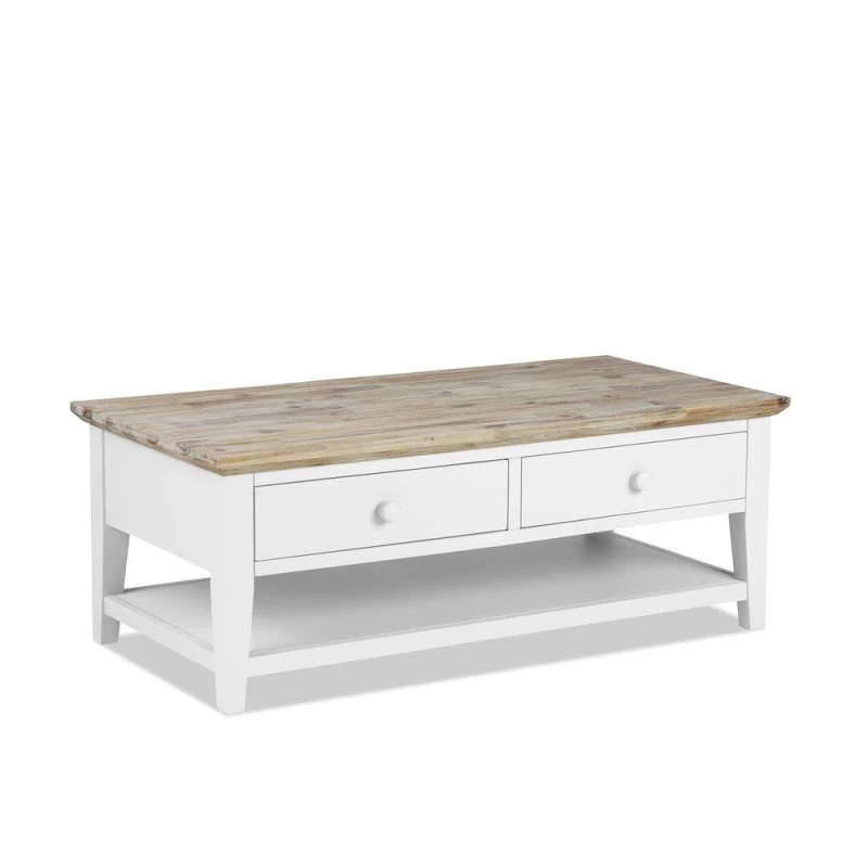 Image of Statement Furniture Florence Coffee Table with Drawers in White White Unisex