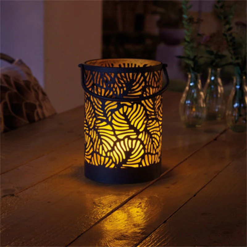 Image of Luxform Solar Vogue 15cm Table Light Flame Effect 6Pk Dark Grey unisex