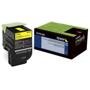 image of Lexmark 702HY Yellow Laser Toner Ink Cartridge