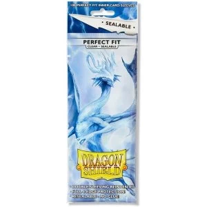 image of Dragon Shield Clear Perfect Fit Sealable Card Sleeves - 100 Sleeves