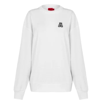 Image of Hugo Boss Panda Logo Crew Neck Sweater White Size L Men