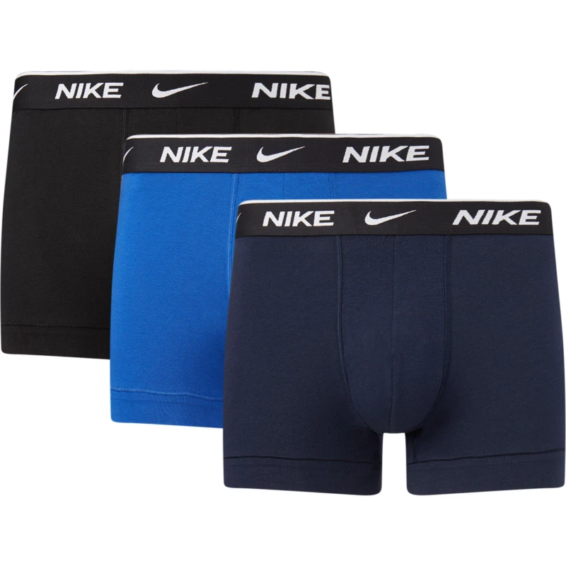 Image of Nike 3 Pack Everyday Cotton Trunks Mens Blk/Nvy/Blu male X Small
