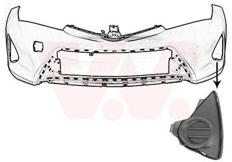 Image of VAN WEZEL Bumper grill VAN WEZEL 5407593