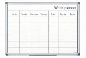 Bi-Office Magnetic Black and White Week Planner 60x40cm