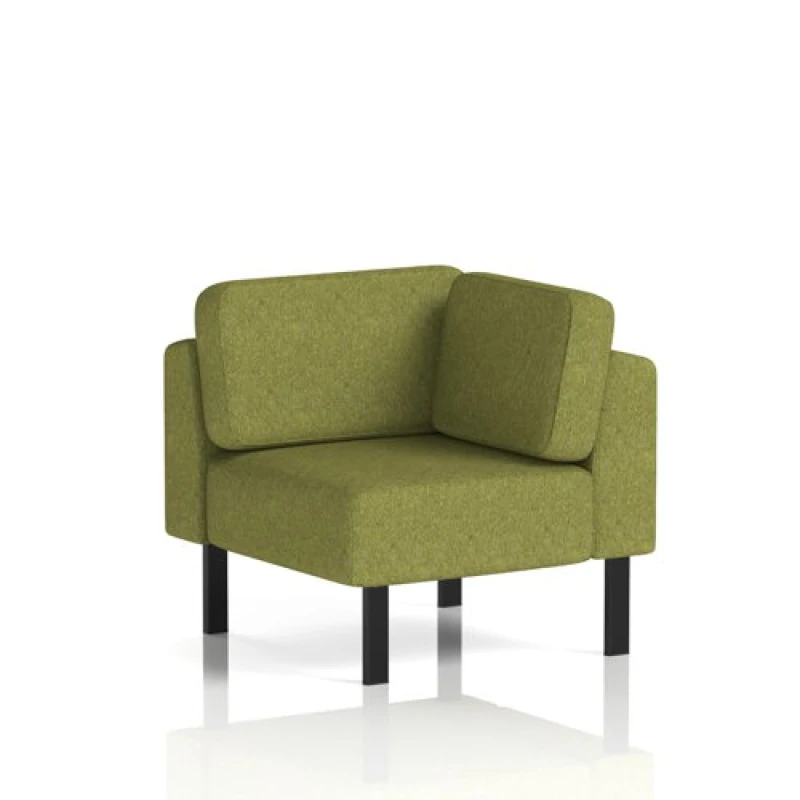Image of Brixworth Modular Seating Corner Unit with Black in Rivet Fabric - Olive