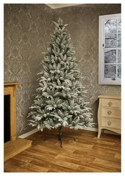 Image of 8ft Flocked Lapland Spruce Christmas Tree