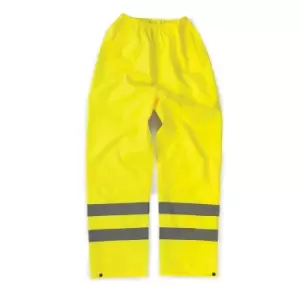 image of Tough Grit 375672 Hi-Vis Waterproof Trousers Yellow XL