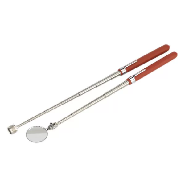 Image of Genuine SEALEY AK6527 Telescopic Magnetic Pick-Up & Mirror Set 2pc