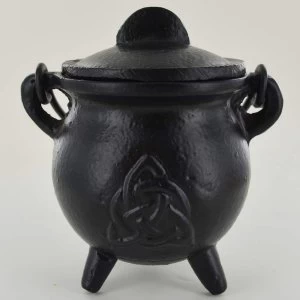 image of Triquetra Cast Iron Witch Cauldron (Small)