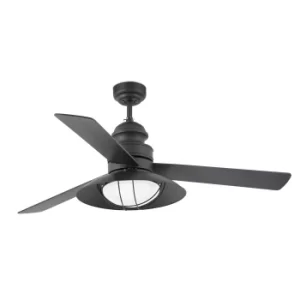 image of Winch 2 Light Large Ceiling Fan Dark Brown with Light, E27