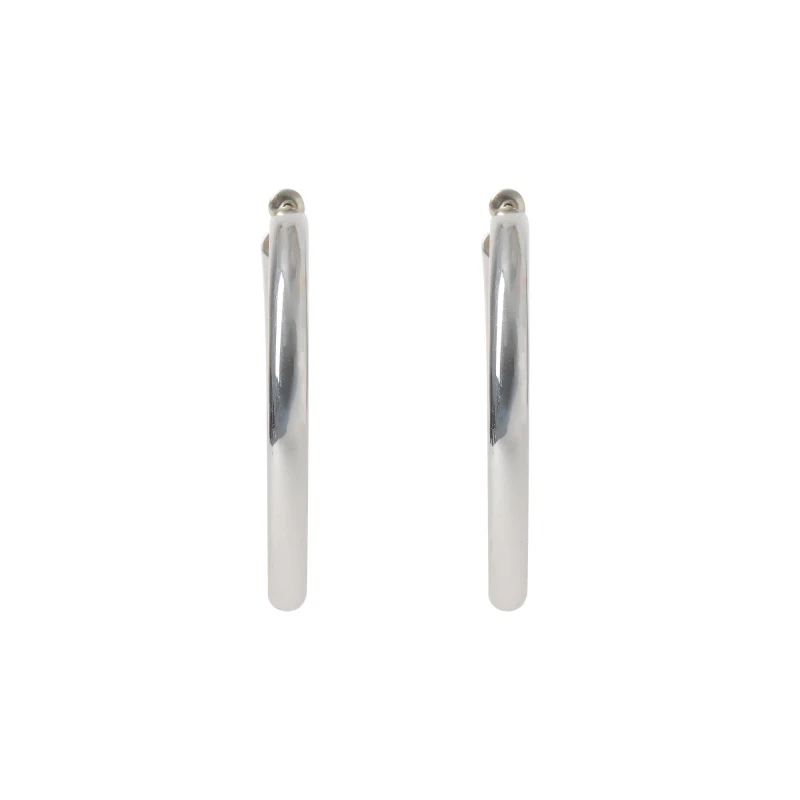 Image of Miso Tube Metal Hoops - Silver Silver One Size