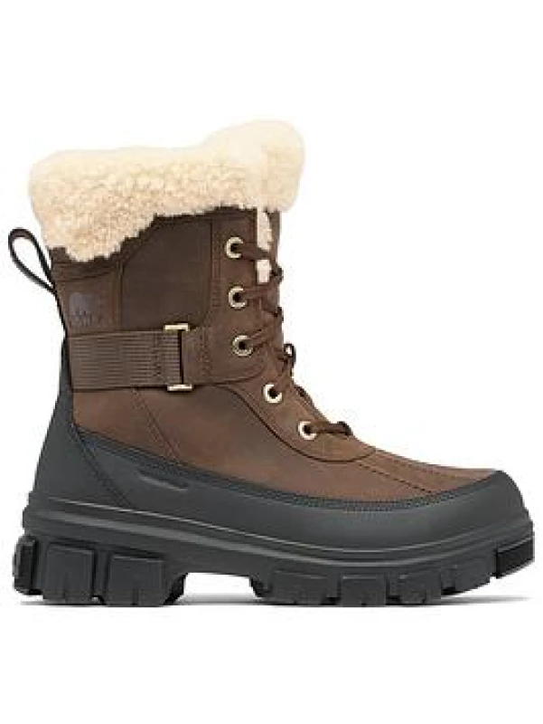 Image of Sorel Womens Torino V Parc WP Waterproof Walking Snow Boots Brown Tobacco Black - UK 5 Brown female ES3862TOB5