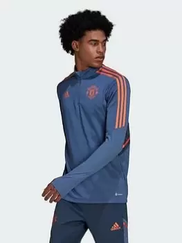 Image of Adidas Mens Manchester United 22/23 Warm Up Top, Blue Size M Men