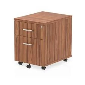 Image of Trexus 2 Drawer Mobile Pedestal 430x500x510mm Walnut Ref I000124