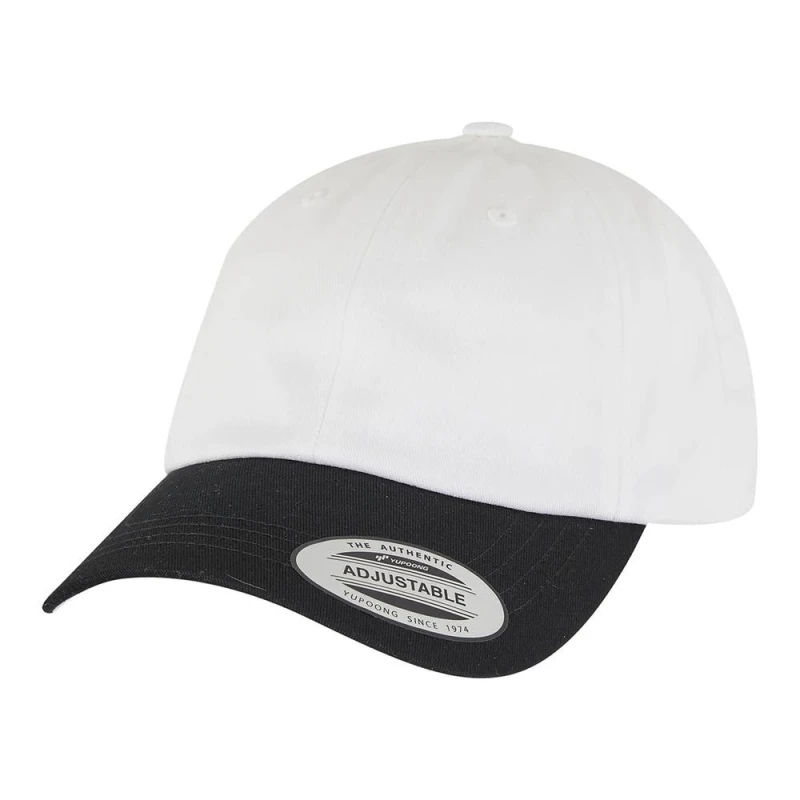 Image of Flexfit Mens Two Tone Cotton Twill Low Profile Baseball Cap in White White Male One Size