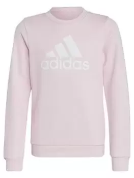 adidas Sportswear Girls Junior Essentials Big Logo Sweat - Light Pink, Size 13-14 Years