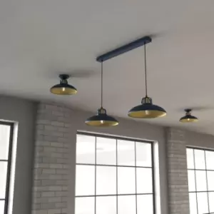 Image of Felix Double Pendant Lamp 2XE27 The Hand Made High Quality Fittings 29CM Shades Rugged Industrial Look