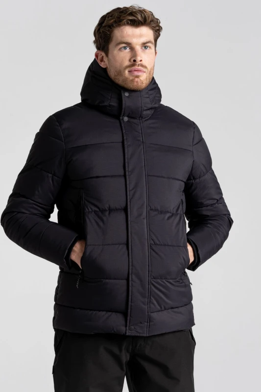 Image of Craghoppers Craghoppers Expert Padded Hooded Insulated Jacket in Black Size: 3X-Large Black XXXL Unisex 5054904759446