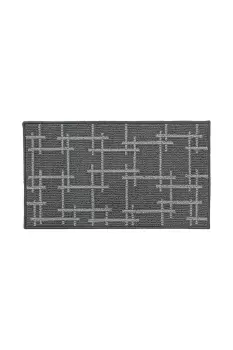 image of Vector Machine Washable Latex Backed Doormat, 40x70cm, Grey