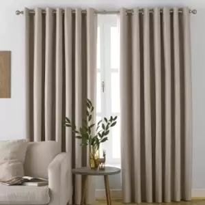 Image of Moon Premium Thermal Blackout Eyelet Curtains Natural, Natural / 168 x 137cm
