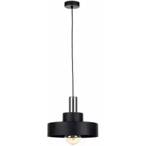 image of Keter Giza Dome Pendant Ceiling Light Black, Silver, 30cm, 1x E27