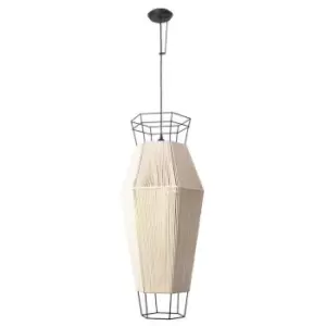 image of Legato 1 Light Wall / Ceiling Pendant Black, Beige, E27