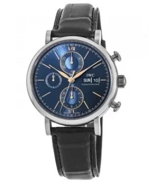 image of IWC Portofino Chronograph Automatic Blue Dial Mens Watch IW391036 IW391036