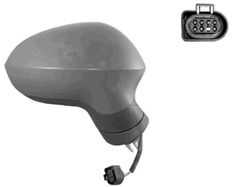 Image of VAN WEZEL 4940818 Wing mirror * HAGUS * Right, Heatable, primed Outside Mirror (50)
