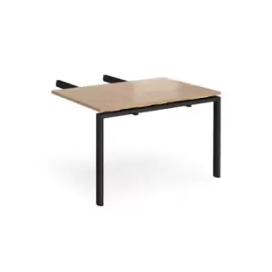 image of Adapt add on unit double return desk 800mm x 1200mm - Black frame and beech top