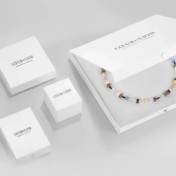 Image of Coeur De Lion Stainless Steel Crystal Grey-Gold Necklace 2839/10-1216