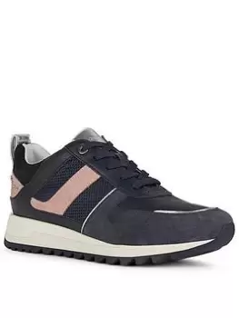 Image of Geox Tabelya Trainers, Navy/Pink, Size 4, Women