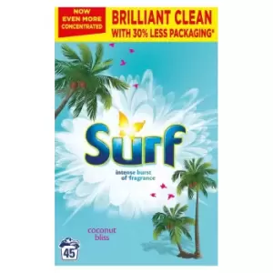 image of 3 x Surf Concentrated Coconut Bliss Laundry Powder 45 Washes - 2.25Kg