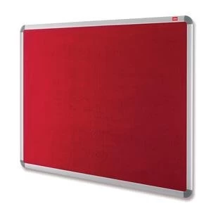 image of Nobo 1200 x 900 Euro Plus Felt Noticeboard with Aluminium Trim Burgundy